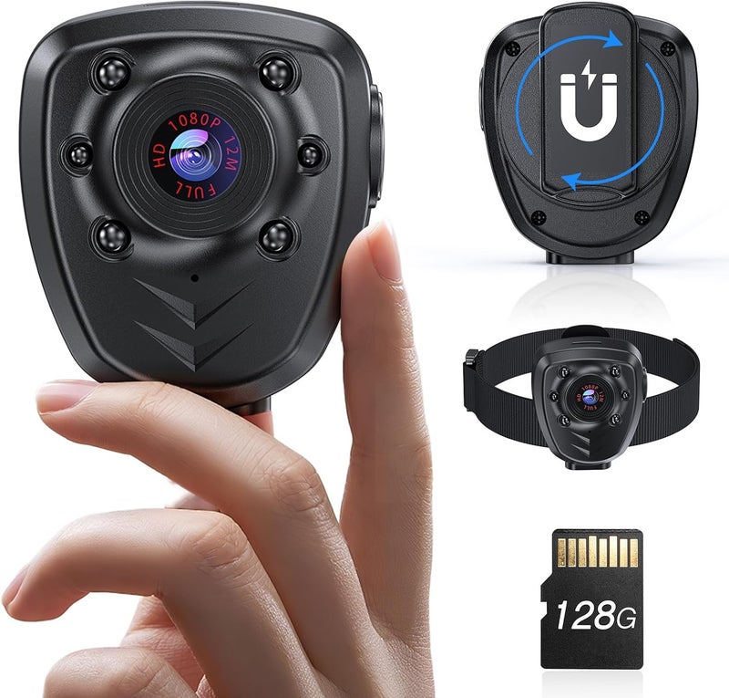 Losfom Z12 Mini Body Camera-1080P Wearable Camera with Audio, 5-Hour Battery, Clip & Strap Included, Night Vision Small Body Cam for Civilians, Delivery, Daily Recording, Personal Safety(128GB) - Image 1